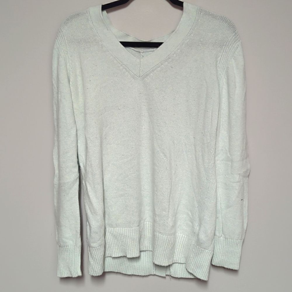 Banana Republic Green V Neck Wool Sweater